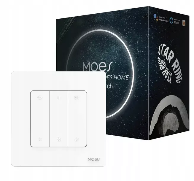 Przełącznik rolet Star Ring EU Moes (SR-EUC-W) Biały Tuya Zigbee + RF