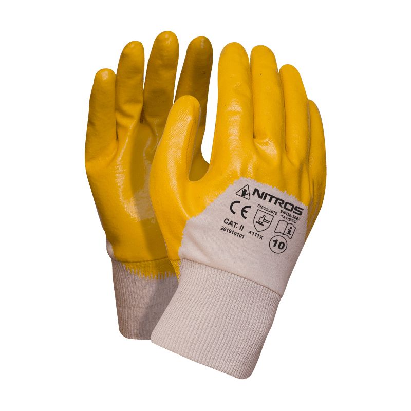 Żółte rękawice ochronne Nitros w rozmiarze 9