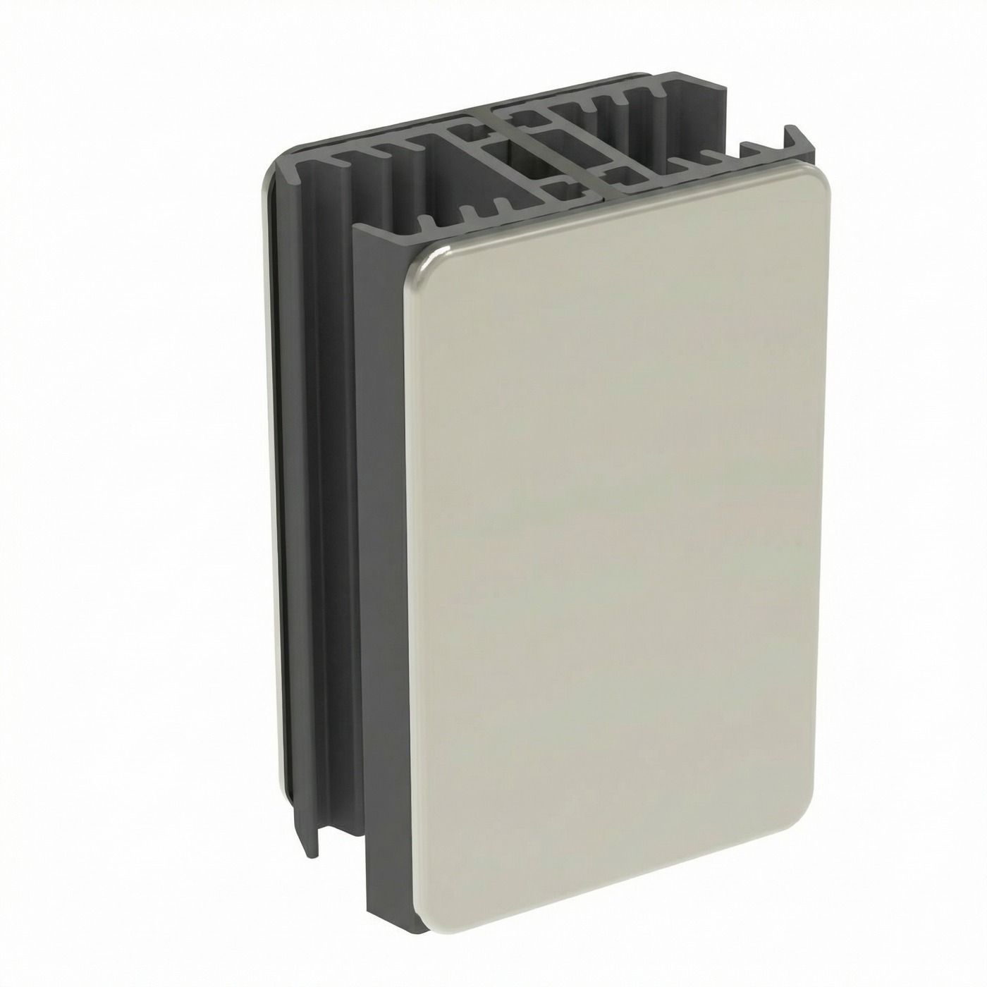 Uchwyt wzmacniający, aluminiowy, prostokątny - 70x48 mm, łącznik między taflami szkła, 12-13.52 mm, satyna