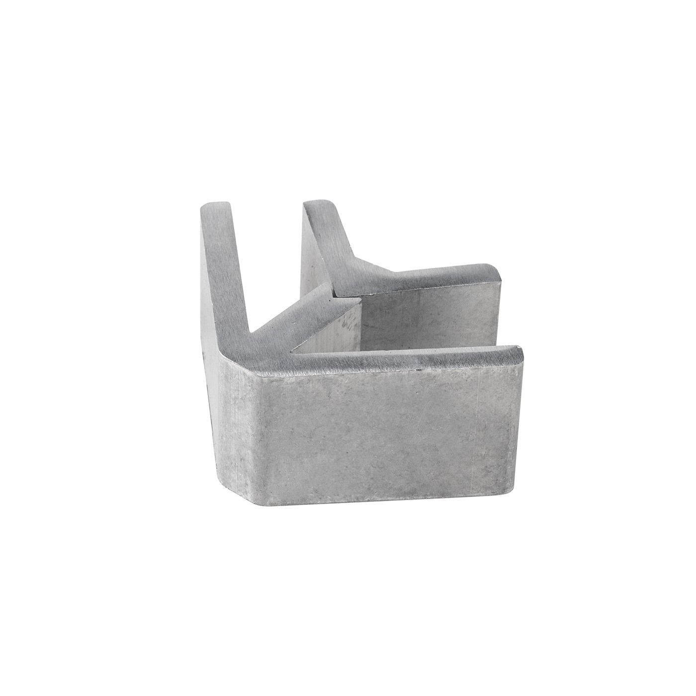 Uchwyt narożny aluminiowy do łączenia szkła – 50x63 mm, szkło 12-13,52 mm, aluminium, surowy