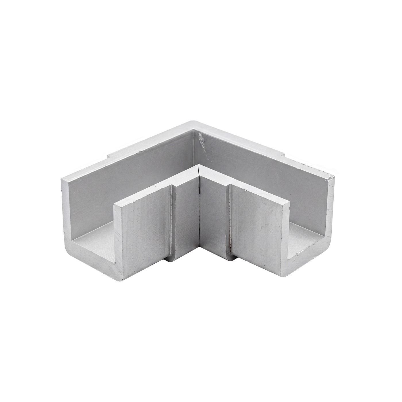 Kolano aluminiowe, narożne, poziome do pochwytu nakładanego na szkło PS1031 - 90 stopni, szkło 16 - 17,52 mm, anoda matowa