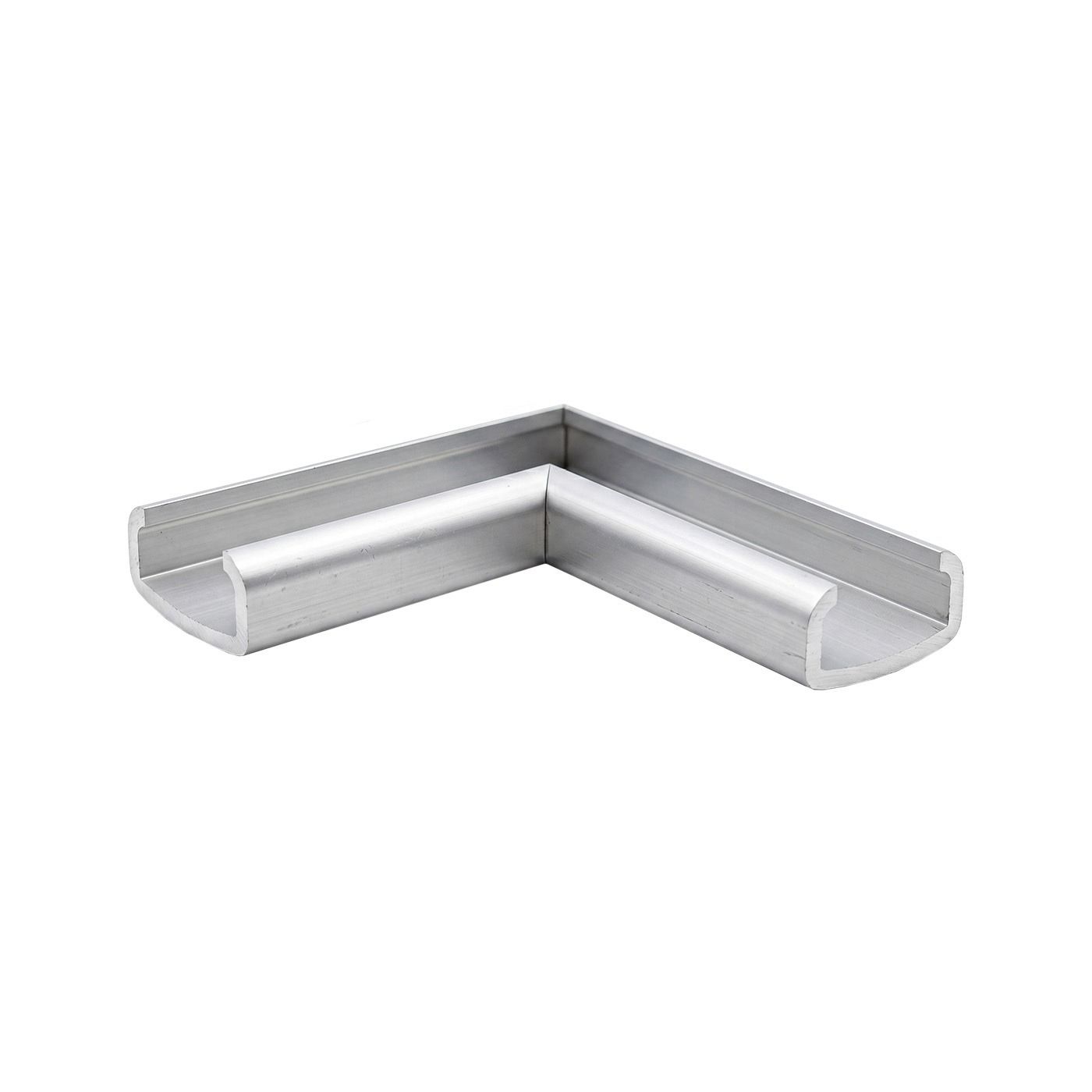 Kolano aluminiowe, narożne, poziome do pochwytu nakładanego na szkło PS6728 - 90 stopni, szkło 16 - 17,52 mm, anoda matowa