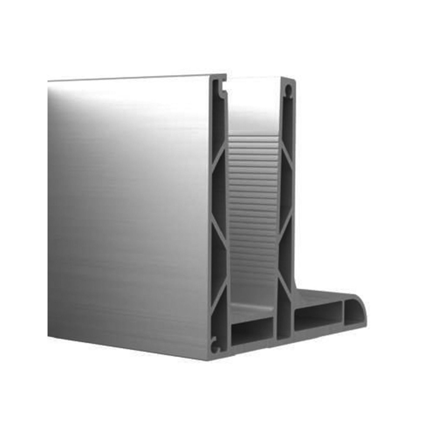 Profil typu L do balustrad całoszklanych Pinox – seria 105, 5000 mm, szkło 12-21,52 mm, mocowanie wzdłużne od góry, aluminium, anoda matowa