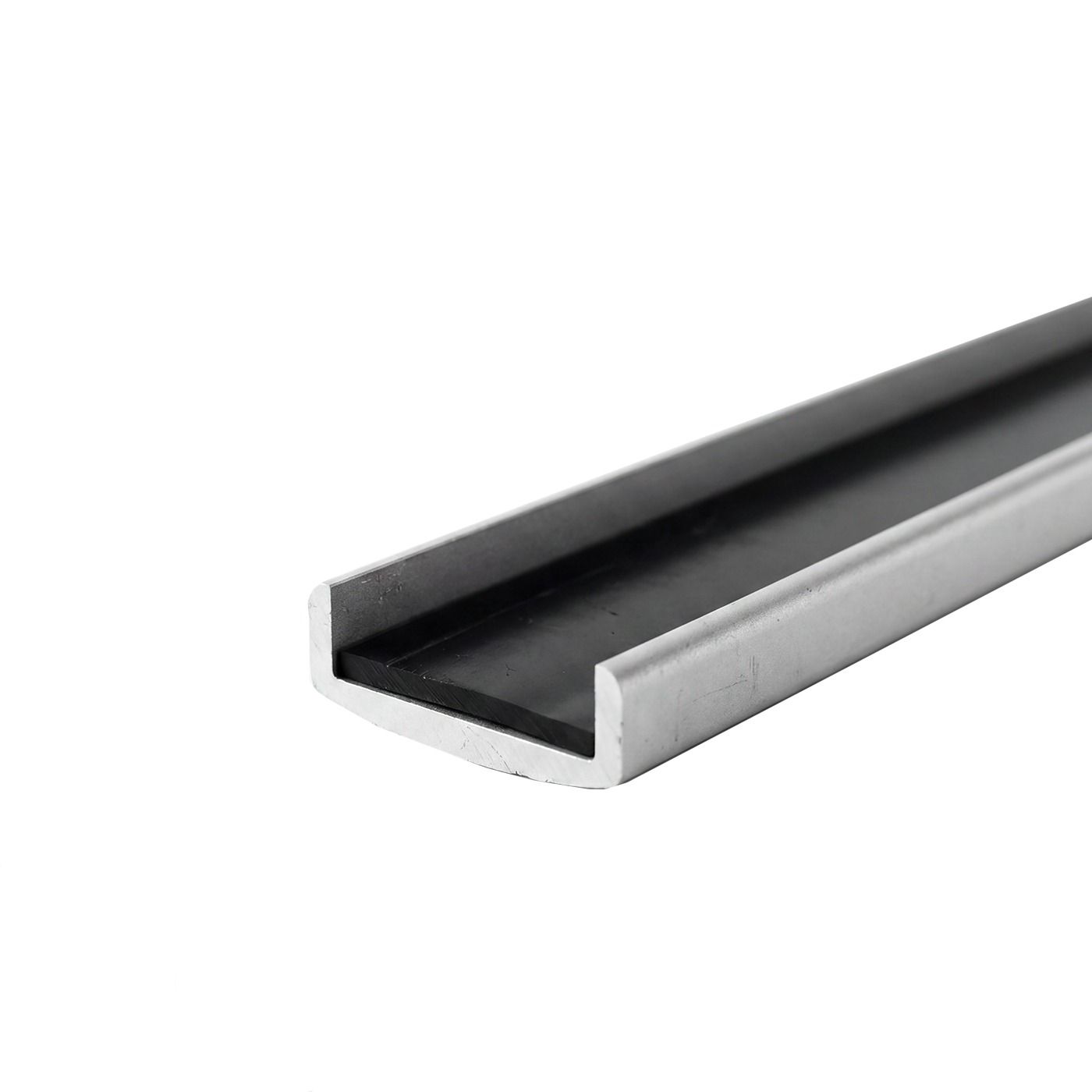 Pochwyt aluminiowy, zaokrąglony PS6936 – nakładany na szkło 20-21,52 mm, 6 m, przekrój 25.6x8.5 mm, anoda matowa, system płaski 