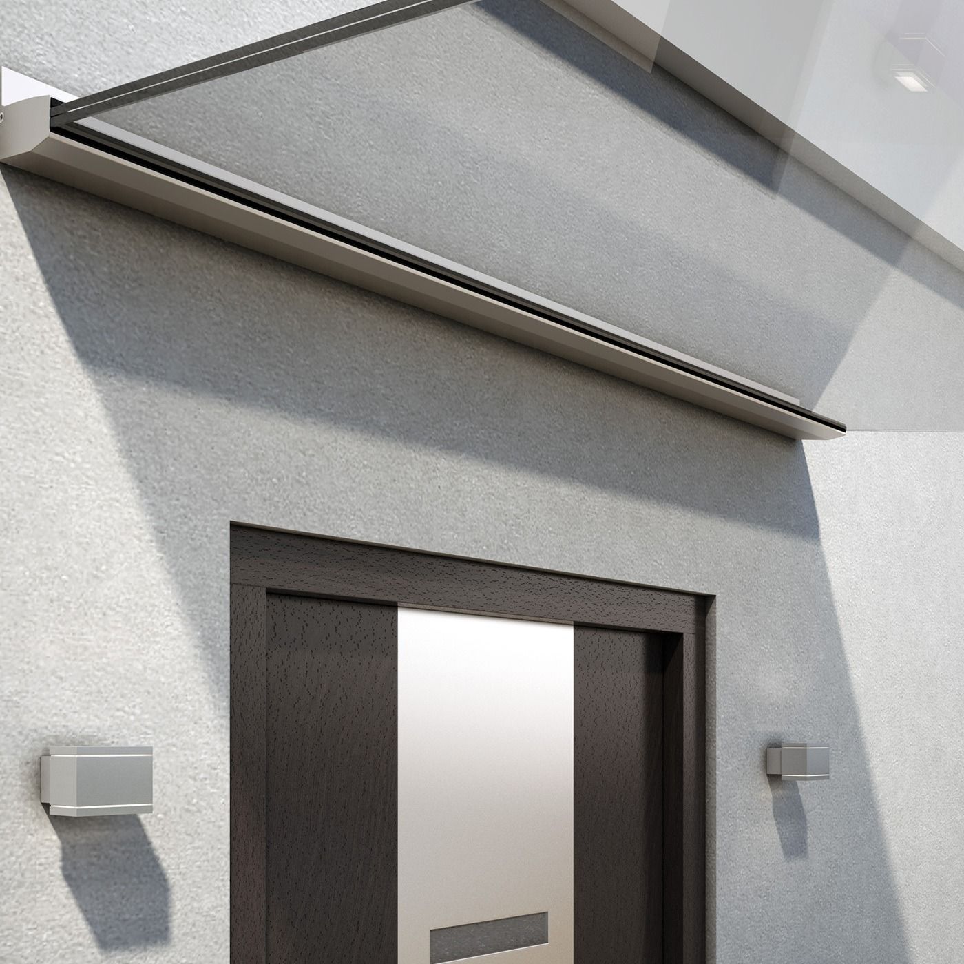 System zadaszeń szklanych na listwie aluminiowej 1400 mm - szkło 17,52 mm, uniwersalny (aluminium, anoda matowa)