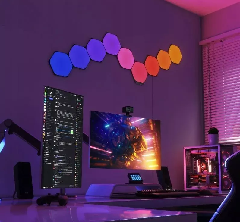Nanoleaf Shapes Hexagons Starter Kit - panele świetlne (9 paneli, 1 kontroler) (czarny)