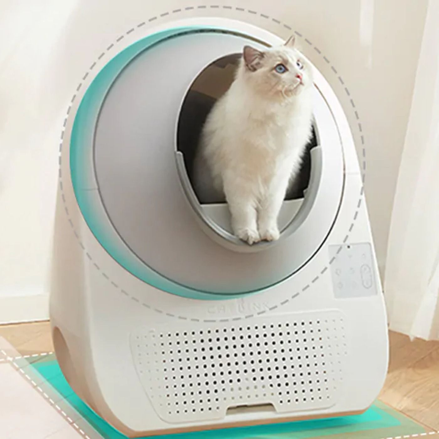 Inteligentna samoczyszcząca kuweta dla kotów Catlink Pro-X Standard Version w zestawie ze schodami do kuwet Catlink Scooper - białe 