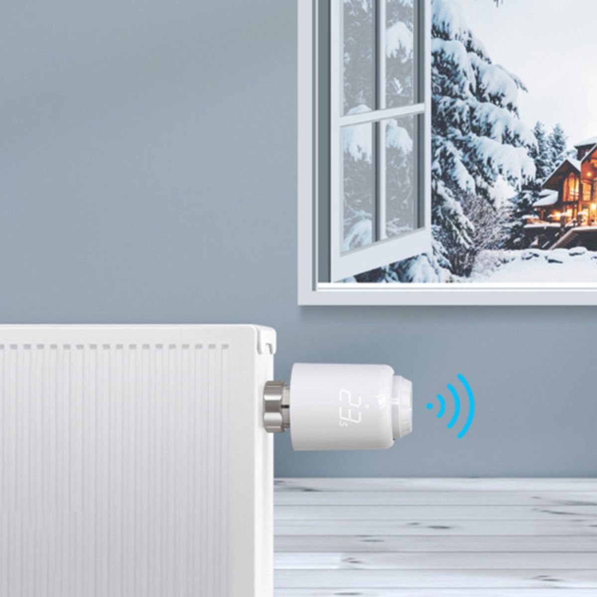 Zestaw 8 głowic termostatycznych Avatto TRV07 Zigbee 3.0 TUYA z bramką Avatto GW16-W ZigBee/Bluetooth Mesh (biała)