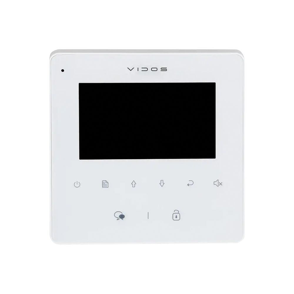 Zestaw wideodomofonowy z serii Vidos Duo: dwa monitory M1022W + stacja S1102A – dwurodzinny, biały