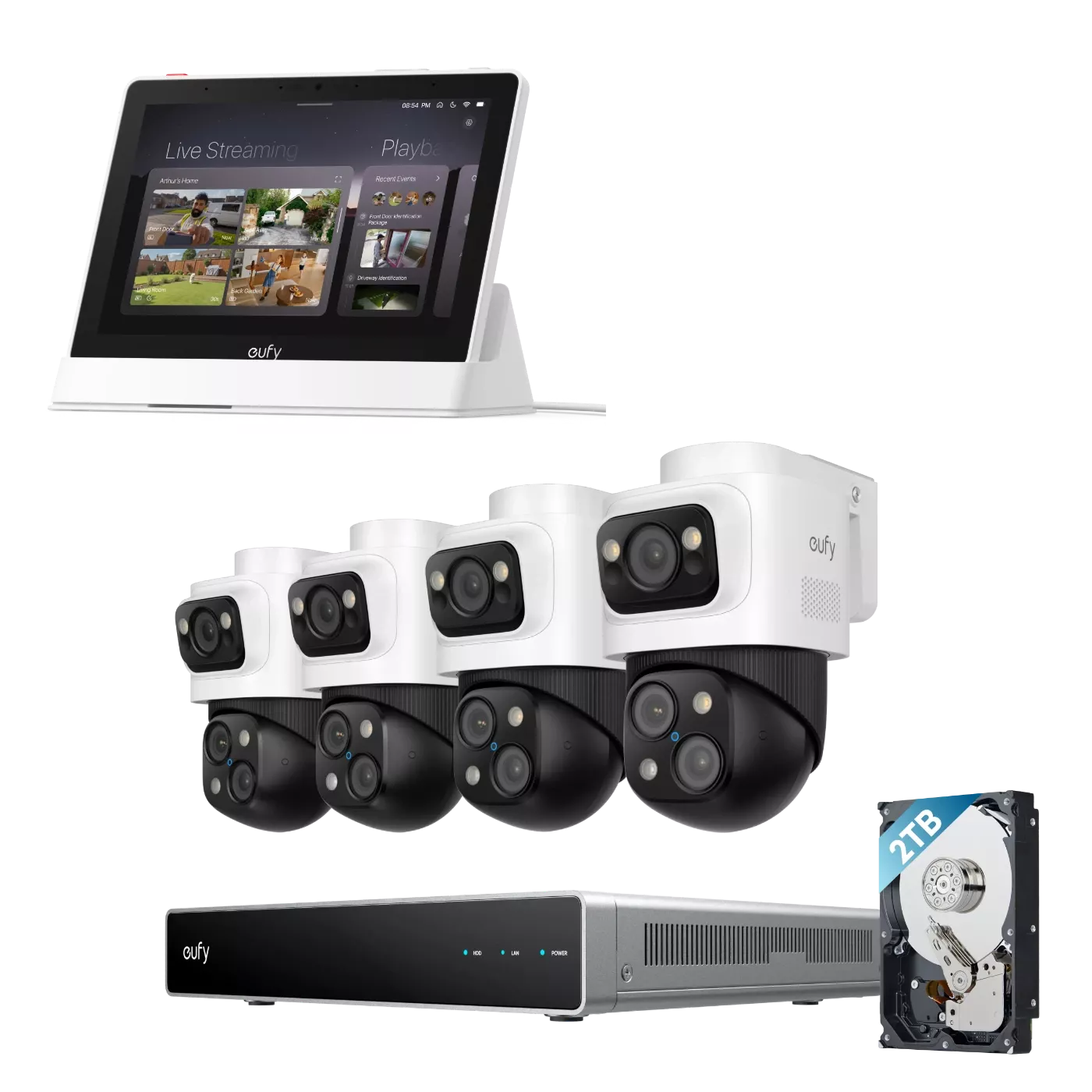 Zestaw Inteligentny ekran E10 + System eufy PoE NVR S4 Max
