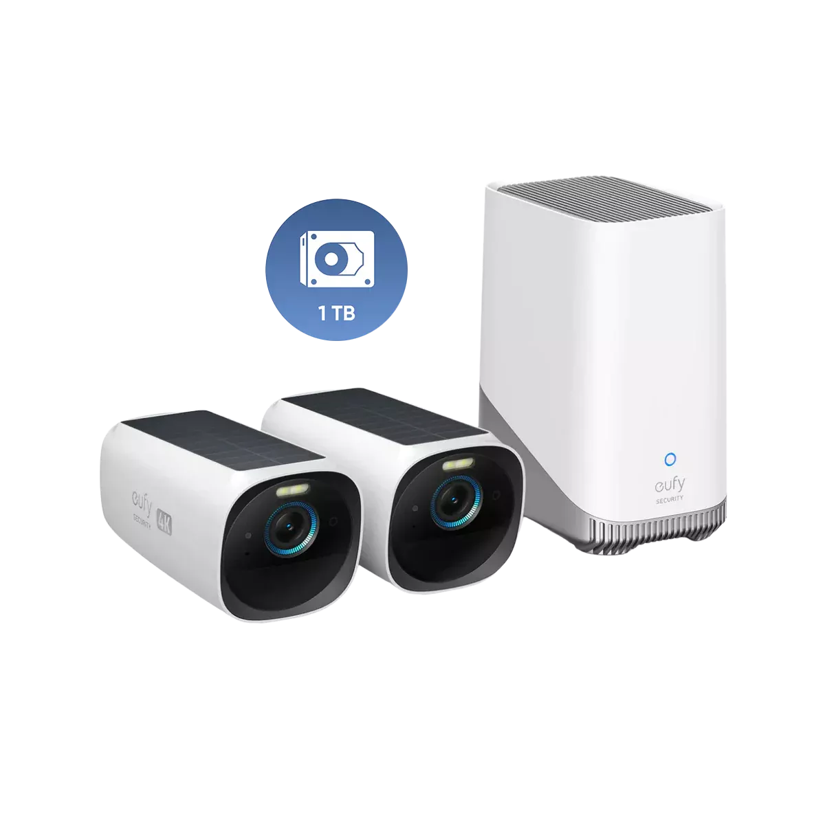 Zestaw 2x kamera do monitoringu eufyCam S330 (eufyCam 3) + stacja HomeBase S380 + dysk twardy 1 TB