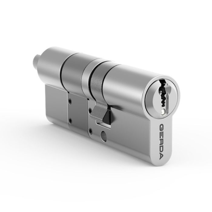 Inteligentny zamek Tedee Lock PRO (srebrny) w zestawie z mostkiem, wkładką modułową SLR 30-61/30 mm (typ A) oraz czarną klawiaturą Tedee 2.0 TKV2.0B PRO 