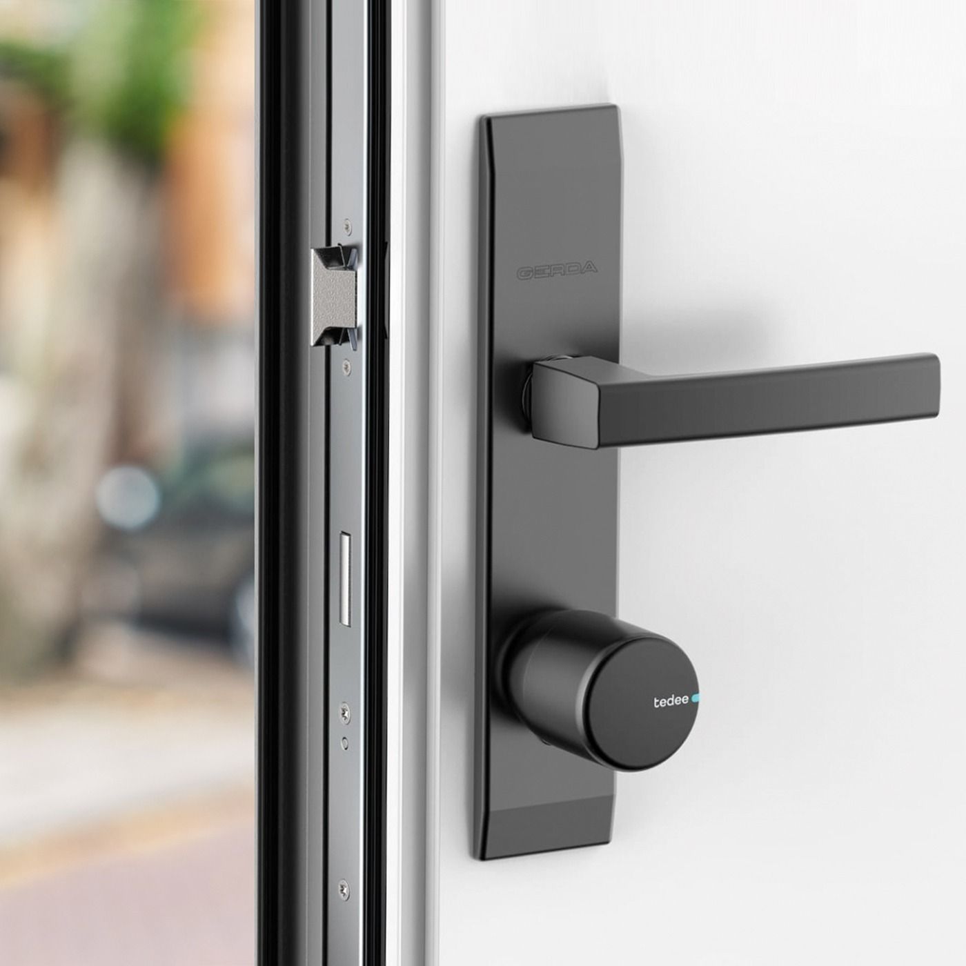 Inteligentny zamek Tedee Lock PRO – grafitowy + butelka motywacyjna z tritanu