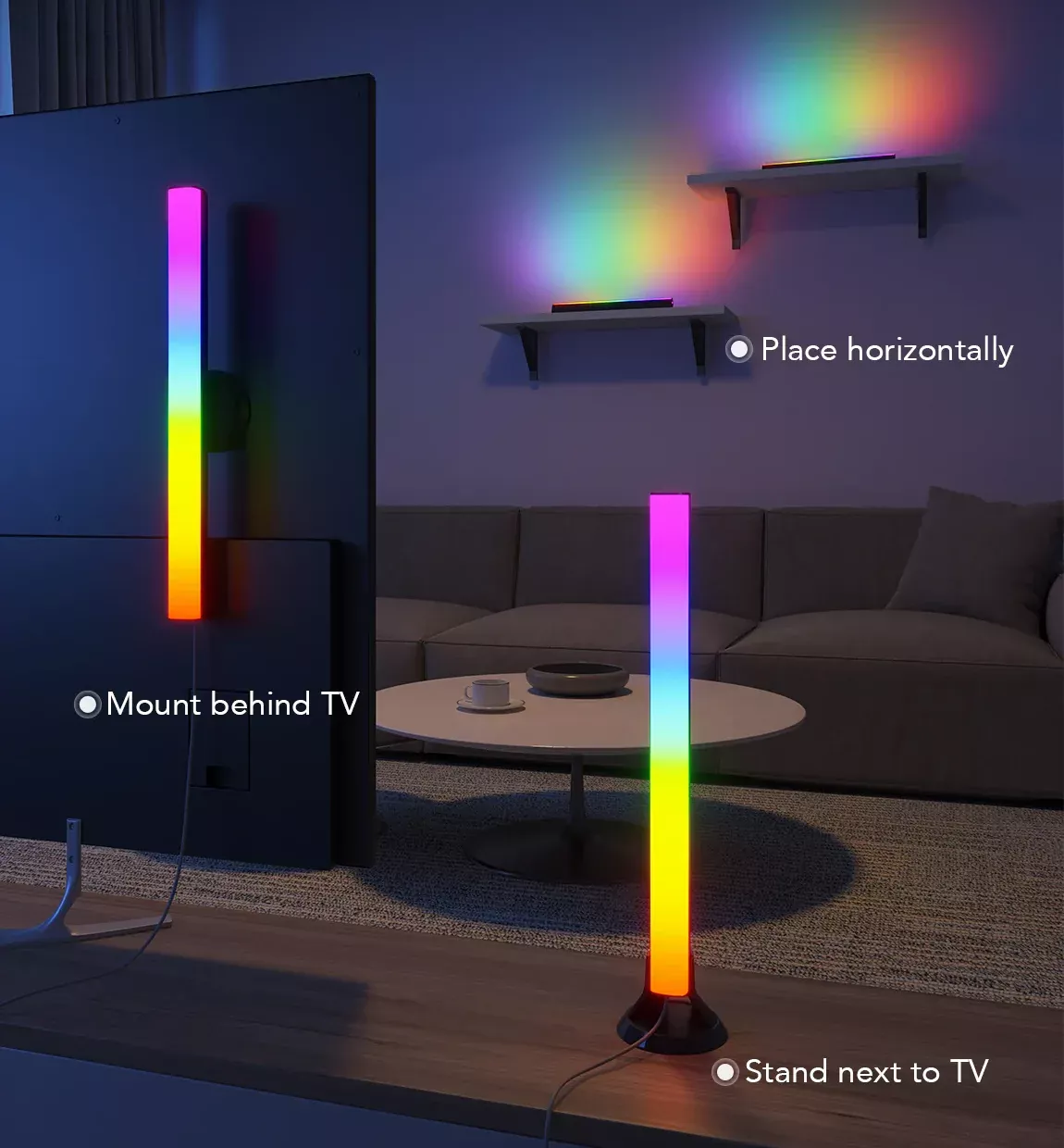 Oświetlenie LED Govee TV Light Bars RGBIC, 2.4GHz Wi-Fi, Bluetooth (H6046)