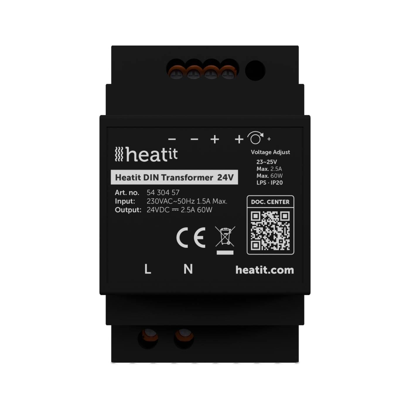 Transformator Heatit DIN 24 V do instalacji na szynie DIN