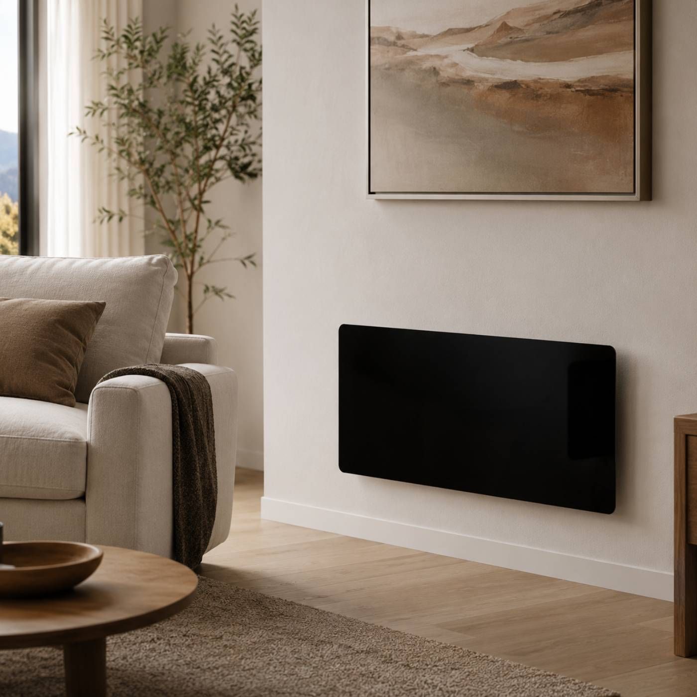 Grzejnik elektryczny Heatit WiFi Glass Panel Heater - WiFi, Bluetooth, 1500 W, czarny ze szklanym frontem