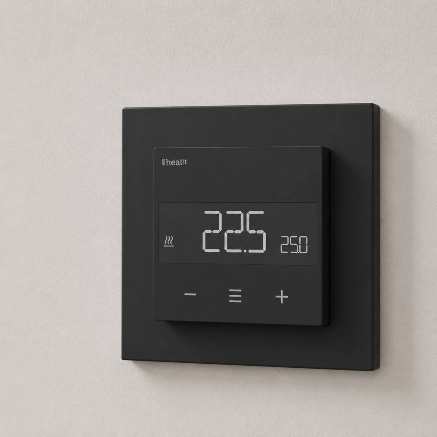 Termostat Heatit Z-TRM6 DC - Z-Wave, do sterowania kotłami, pompami ciepła oraz siłownikami, czarny mat