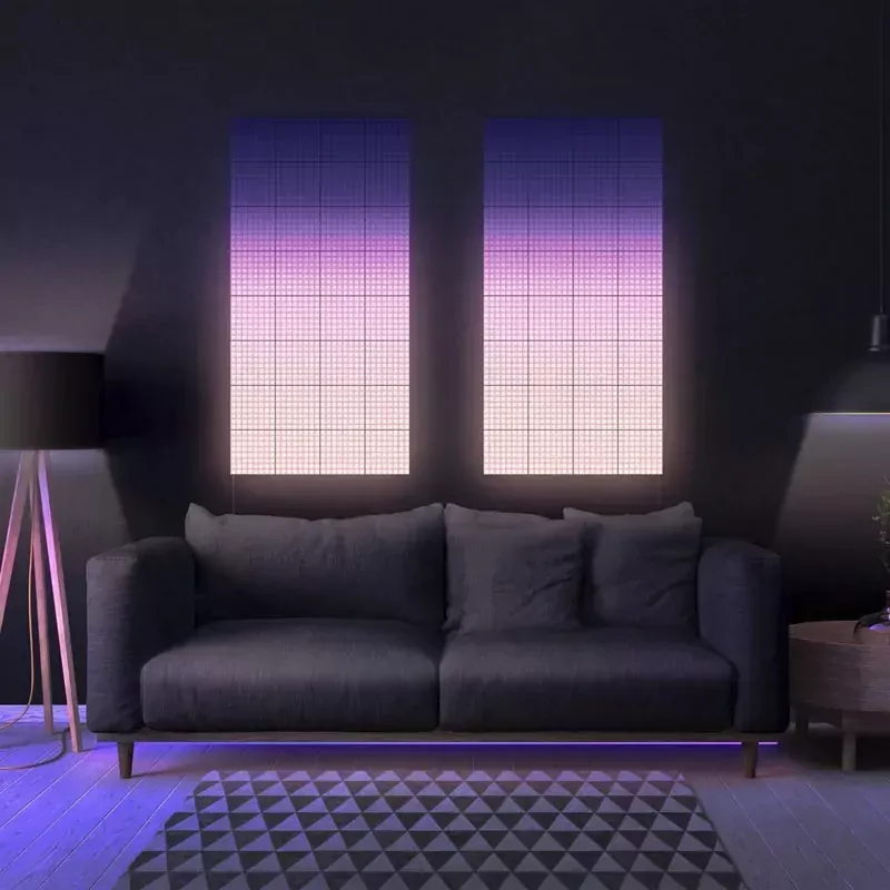 Inteligentne panele ścienne Twinkly Squares - 1 Starter + 5 Extension, RGB LED, USB-C, Black, Plug C