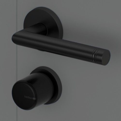 Zestaw inteligentny zamek tedee Lock GO2 grafitowy z czarnym przyciskiem + wkładka Gerda SLR 30-61/37-68 mm (typ C)