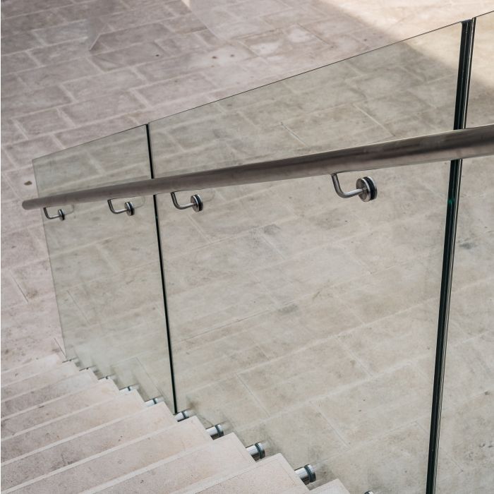 Uchwyt do szkła punktowy – fi 50, regulowany gwint M10, szkło 8-21,52 mm, do powierzchni płaskiej, satyna