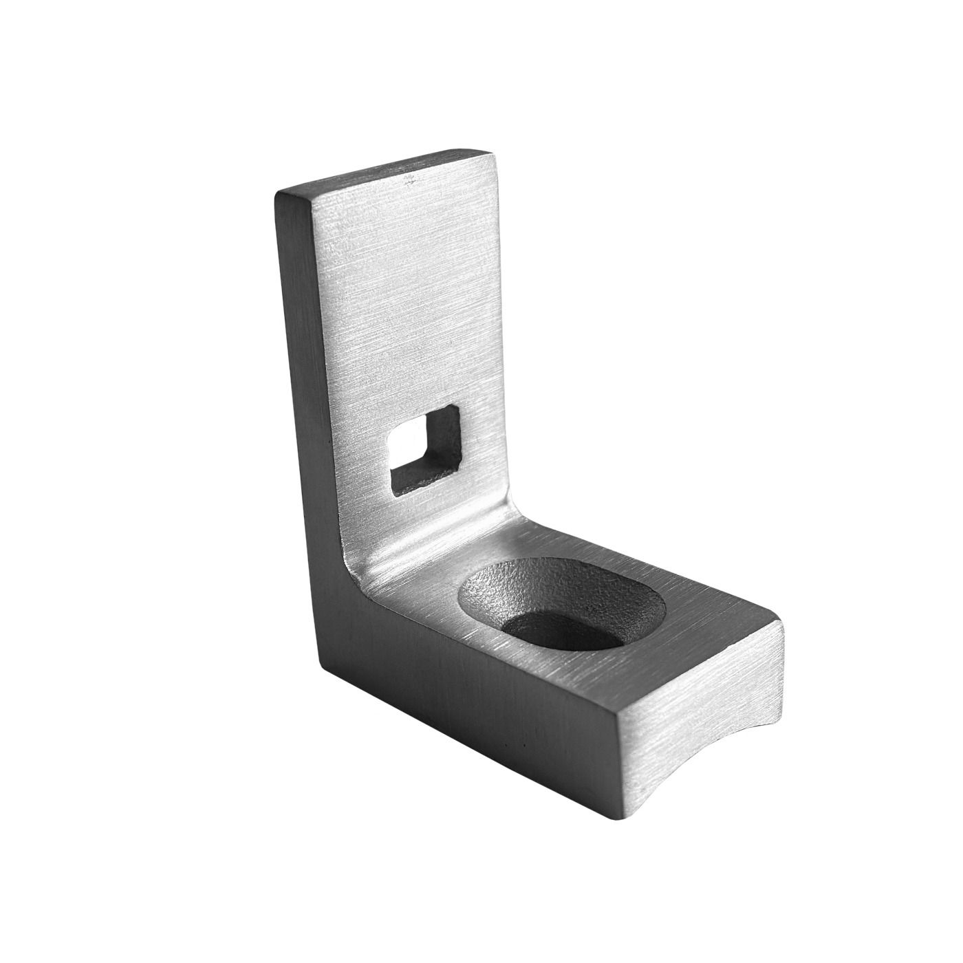 Wspornik do szkła 40x35x20mm PINOX – stal AISI304, system płaski, satyna