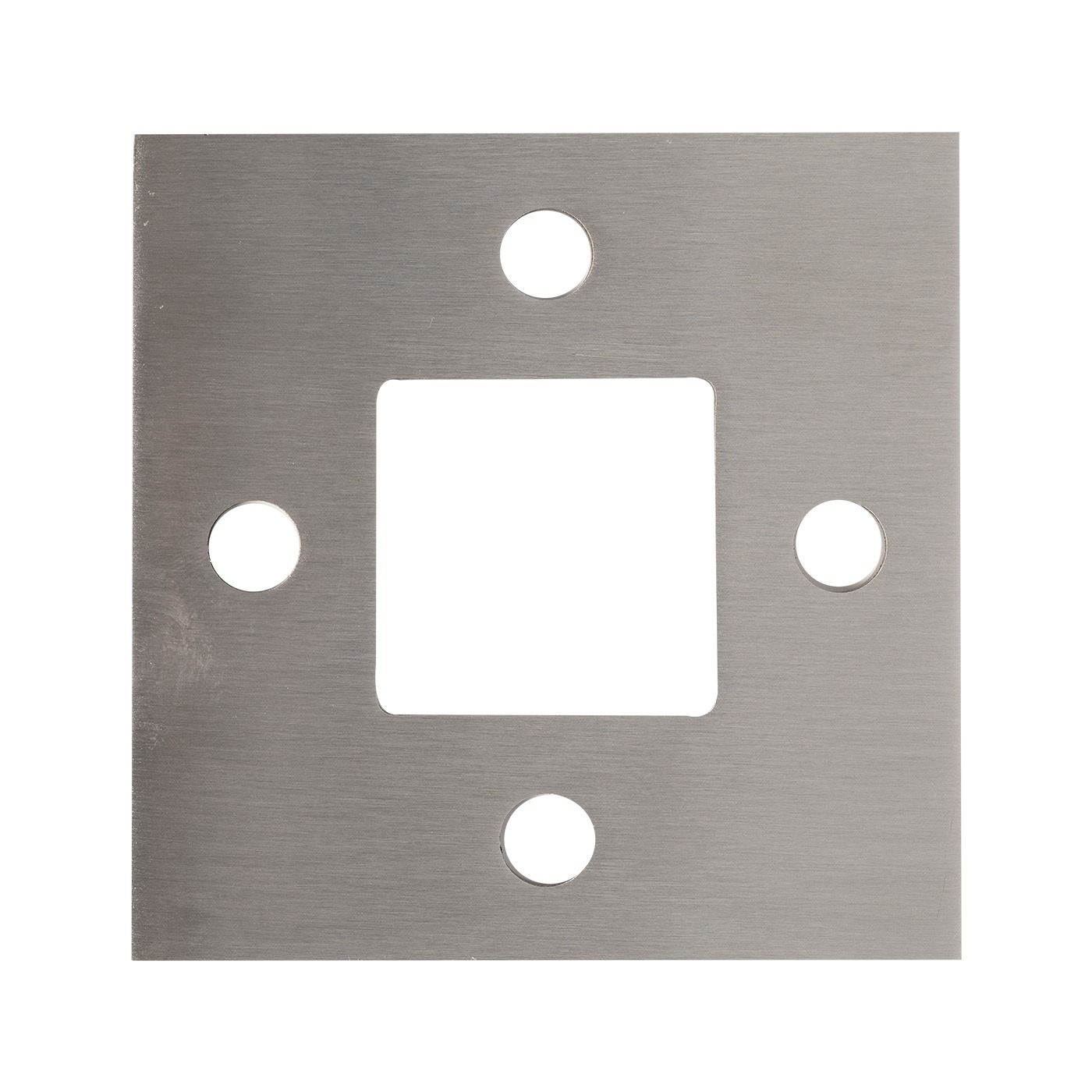 Podstawa słupa balustrady 40x40 mm do wspawania, 100x100 mm, stal nierdzewna, satyna
