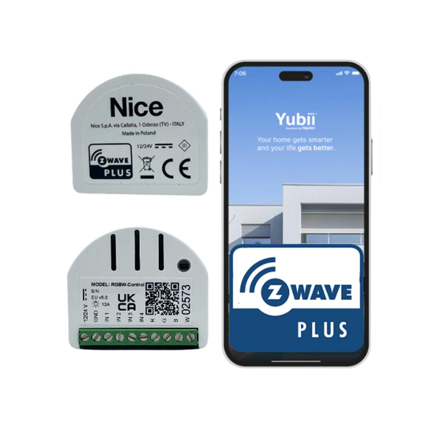 Inteligentny moduł do sterowania barwą światła Nice RGBW-442 EU RGBW-Control - Z-Wave, Yubii Home