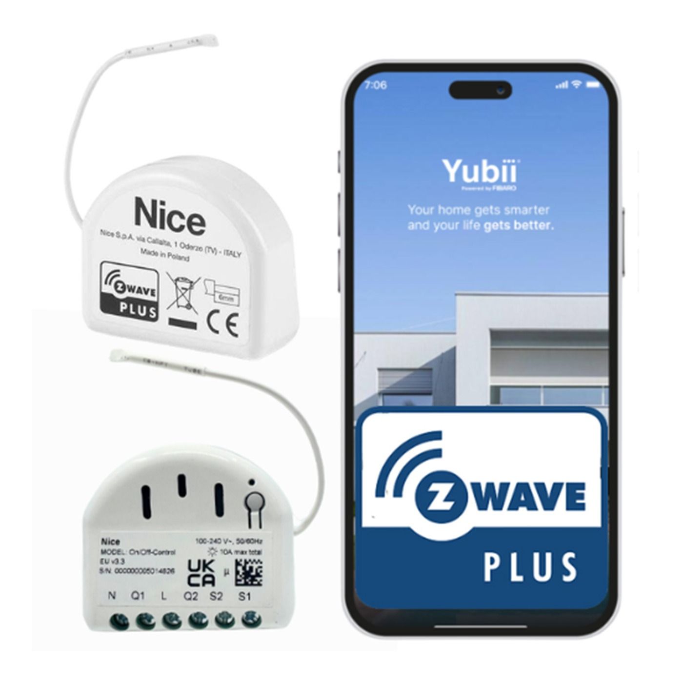 Moduł Nice FGS-223 EU On/Off-Control - do zdalnego sterowania dwoma obwodami, Z-Wave Plus, Z-Wave