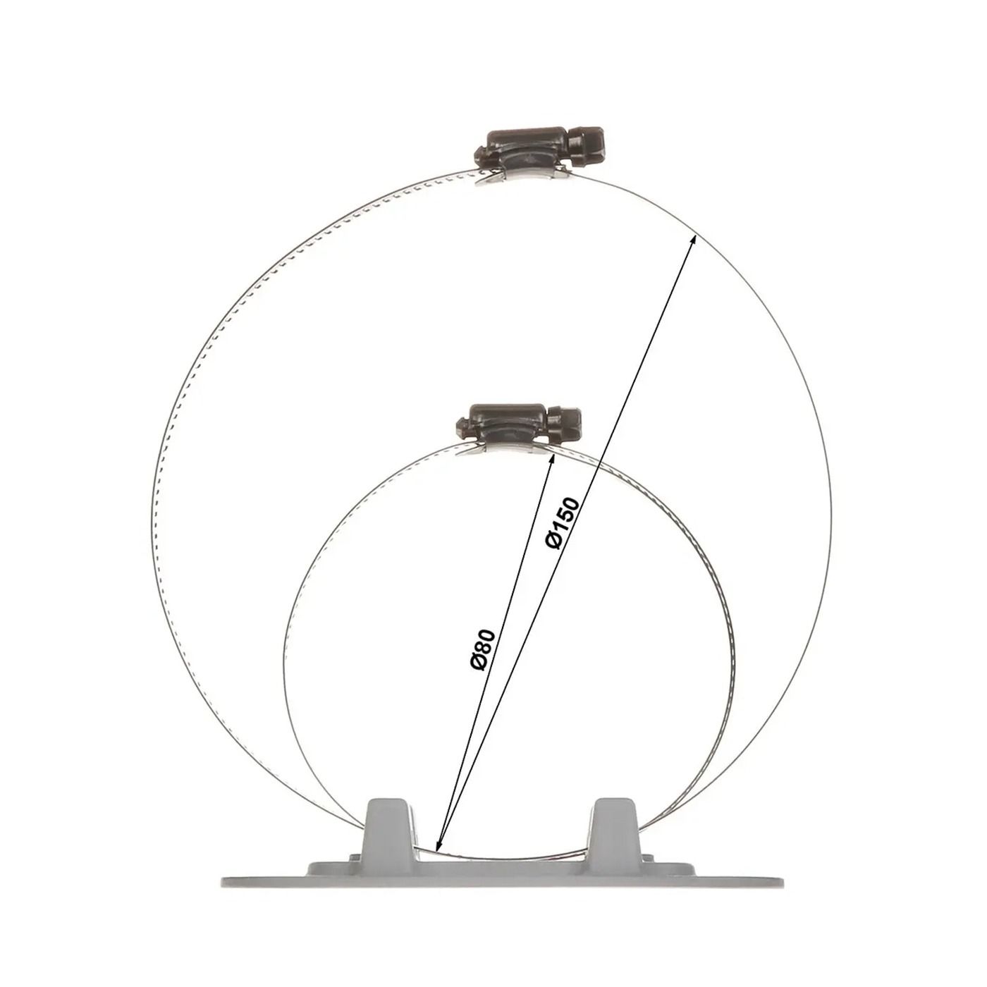 Uchwyt słupowy Nice PFA152-E - do przekrojów 80 - 150 mm, aluminium, biały