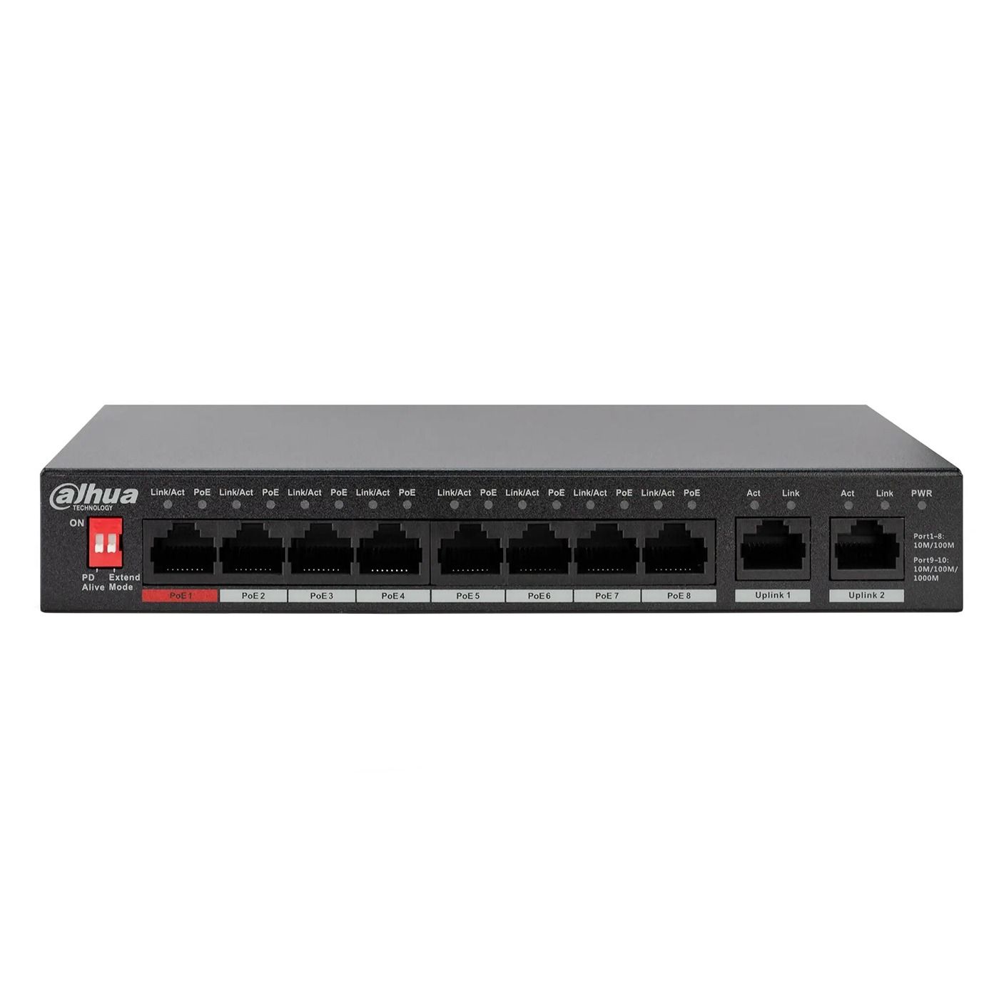 10-portowy przełącznik Fast Ethernet Switch Nice PFS3010-8ET-96-V2 - z 8 portami PoE (96 W)
