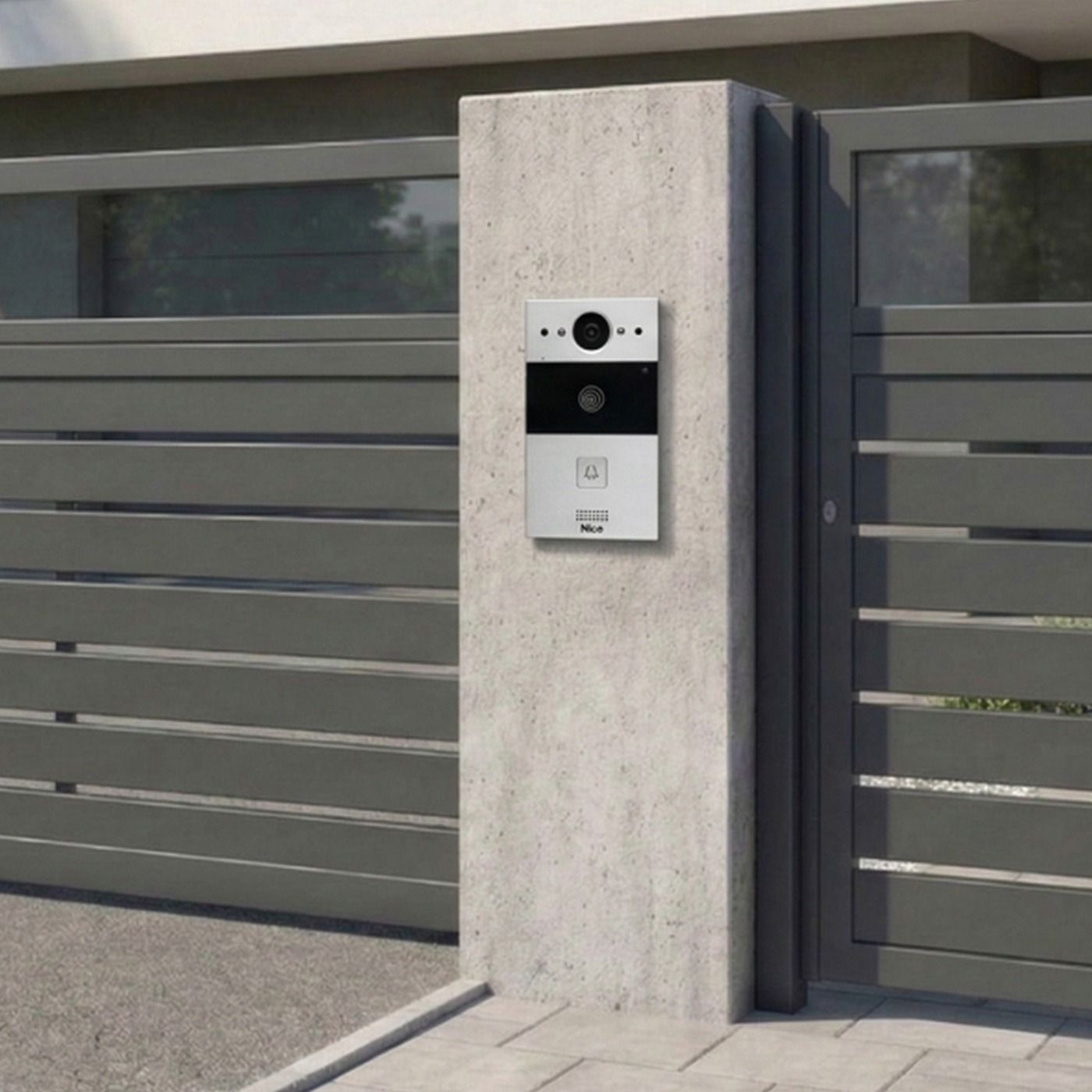 Zestaw wideodomofonowy NICE MBIPPREKIT MyBell IP Premium - 1-przyciskowy domofon zewnętrzny, Wi-Fi, Yubii Home, wyświetlacz LCD 1280 x 800 