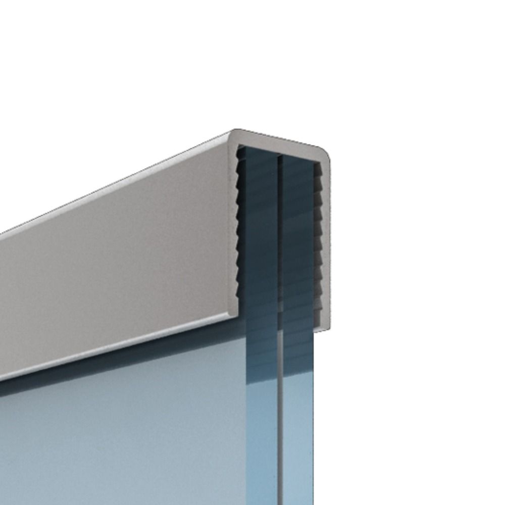 Pochwyt aluminiowy prostokątny 17,6 x 25 mm - na szkło o grubości 12 - 13,52 mm, 5 m - Kozza
