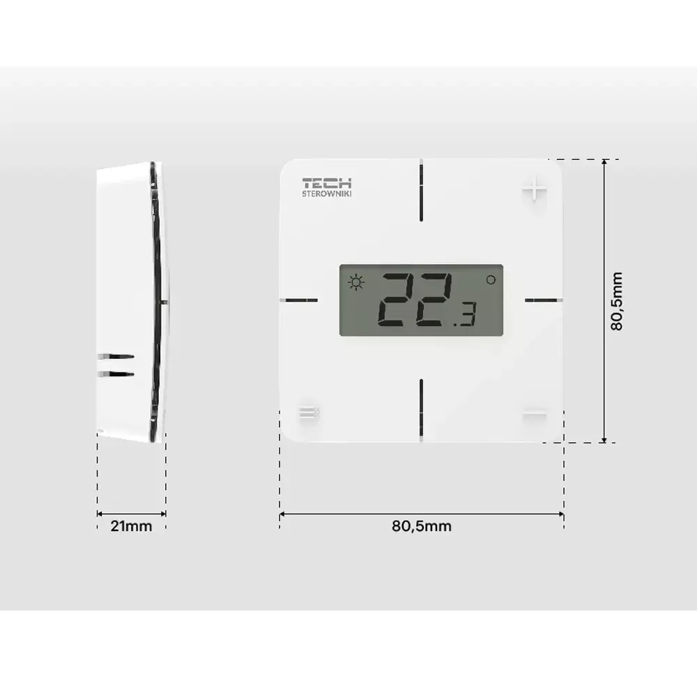 Bezprzewodowy regulator do klimakonwektora TechSterowniki SINUM R-KL2 Biały (WG.23.0245)