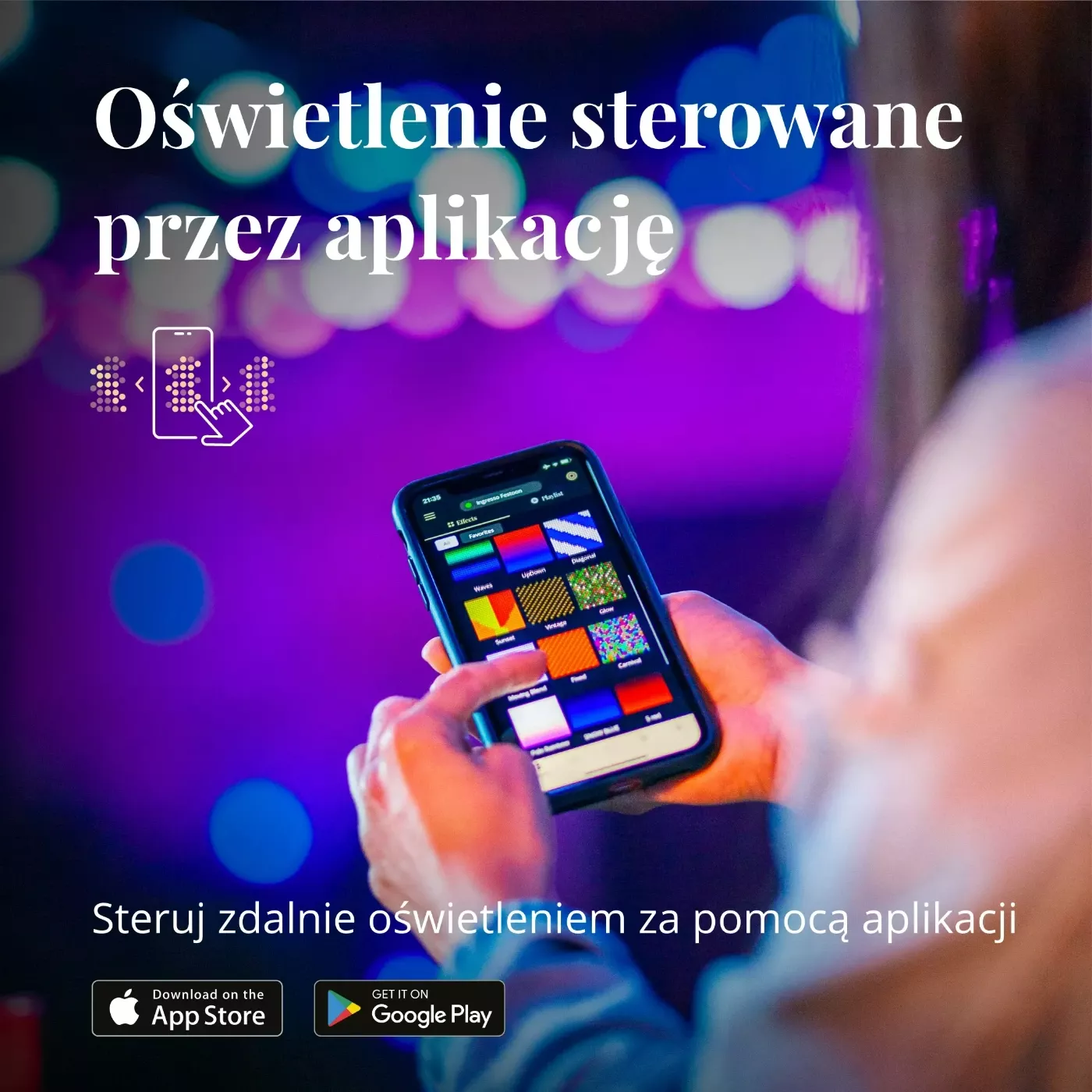 Feston świetlny Twinkly Festoon - 20 RGB Bulbs String, Black Wire, Plug Type F