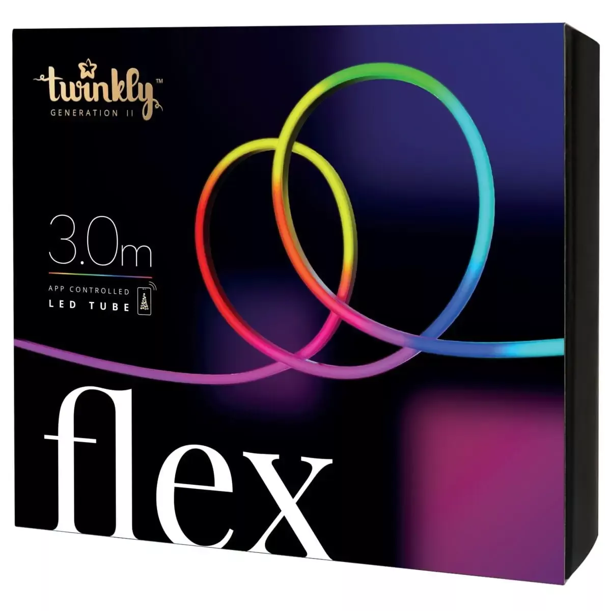 Inteligentna listwa LED Twinkly Flex - 3 m / 10 ft, RGB LED, White Wire, Plug Type C
