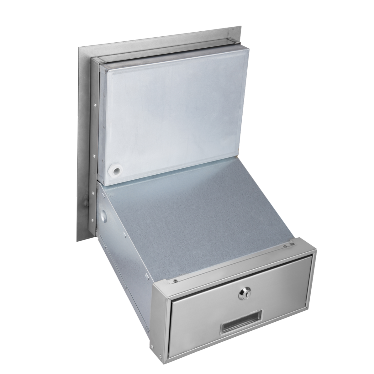 Zestaw wideodomofonowy: skrzynka na listy na głęboki słupek S1201A-SKM + monitor M1021 biały + zasilacz P28/36 + moduł B5