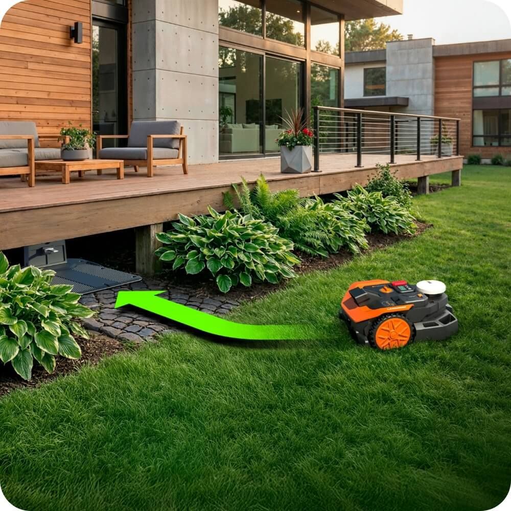 Zestaw robot koszący WORX Landroid Vision Cloud WR308E - 800m², stereo camera, RTK, CTO + Garaż WORX WA0828