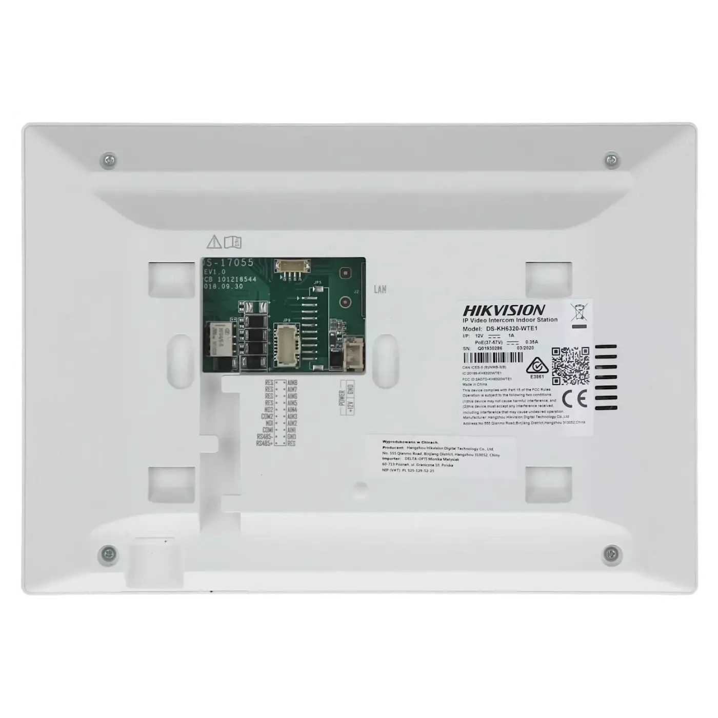 Monitor do wideodomofonu Hikvision (DS-KH6320-WTE1-W)