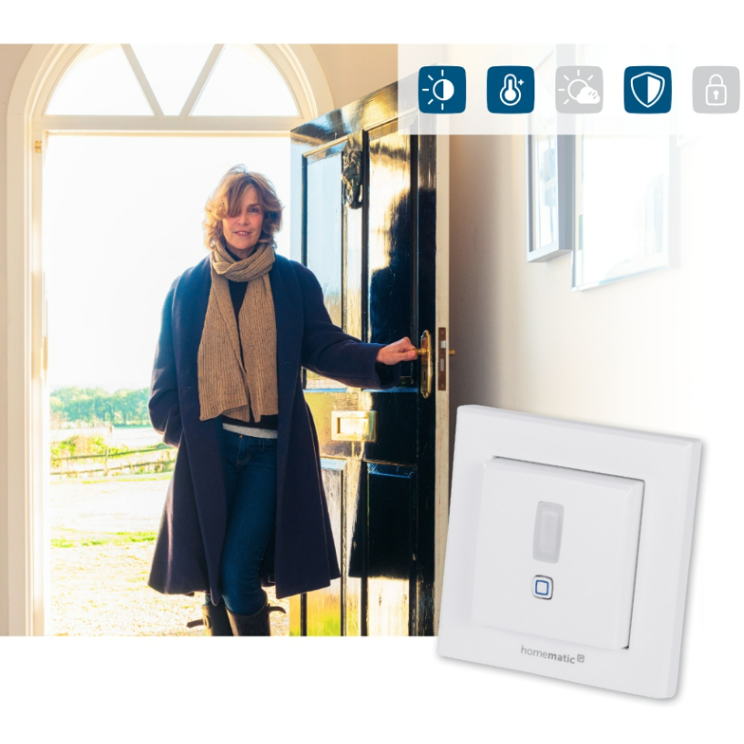 Czujnik ruchu + światła do ramek 55 mm Homematic IP (sufit/ściana) (HMIP-SMI55-2)