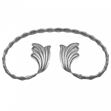Spirala kuta typu C fakturowana z liściem 12x6 mm H220 x L120 mm