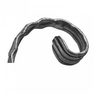 Spirala kuta typu C fakturowana z liściem 12x6 mm H190 x L140 mm prawa