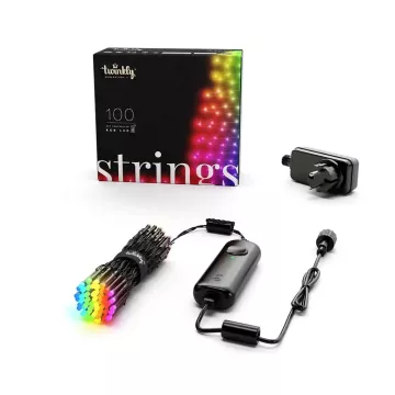 Inteligentne oświetlenie Twinkly Strings 100 Led RGB black wire/Plug F (EU type)