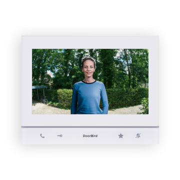 Wewnętrzna stacja wideodomofonowa IP DoorBird A1103 Polar White Edition z białą ramką wyświetlacza