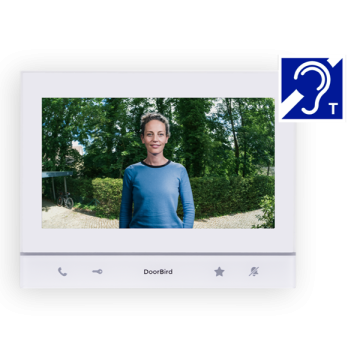 Wewnętrzna stacja wideodomofonowa IP DoorBird A1103T Polar White Edition z ekranem dotykowym i białą ramką wyświetlacza