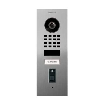 Wideodomofon IP DoorBird D1101FV z czytnikiem linii papilarnych (PoE / WiFi) (montaż podtynkowy, sterowanie elektrozaczepem) stal nierdzewna V2A, szczotkowana