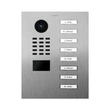 Wideodomofon IP Doorbird D2108V - 8 lokali/ przycisków, stal nierdzewna 2VA, szczotkowana, komunikacja dwukierunkowa