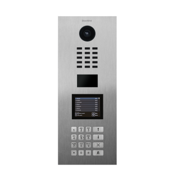Wideodomofon IP DoorBird D22DKV (PoE / WiFi) (montaż natynkowy, sterowanie elektrozaczepem) stal nierdzewna V2A, szczotkowana, do budynków wielorodzinnych do 3000 lokali Wideodomofon IP DoorBird D22DKV (PoE / WiFi) (montaż natynkowy, sterowanie elektrozaczepem) stal nierdzewna V2A, szczotkowana, do budynków wielorodzinnych do 3000 lokali