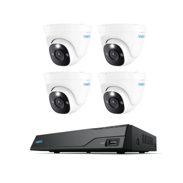 4 kamery zewnętrzne Reolink P334 8mpx POE (kopułkowe) w zestawie z rejestratorem 8-kan Reolink NVS8 (z dyskiem 2TB)