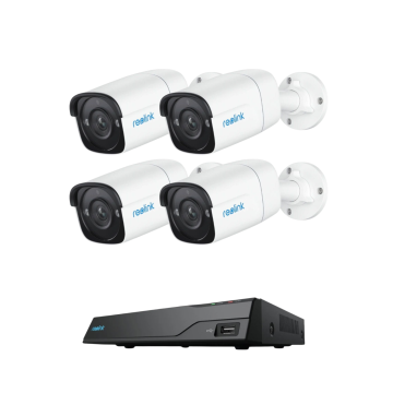 4 kamery zewnętrzne Reolink P340 POE 12MP 4mm w zestawie z rejestratorem 8-kan Reolink NVS8 (z dyskiem 2TB)