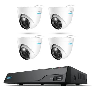 4 kamery zewnętrzne Reolink P434 PoE 8MP ZOOM w zestawie z rejestratorem 8-kan Reolink NVS8 (z dyskiem 2TB)
